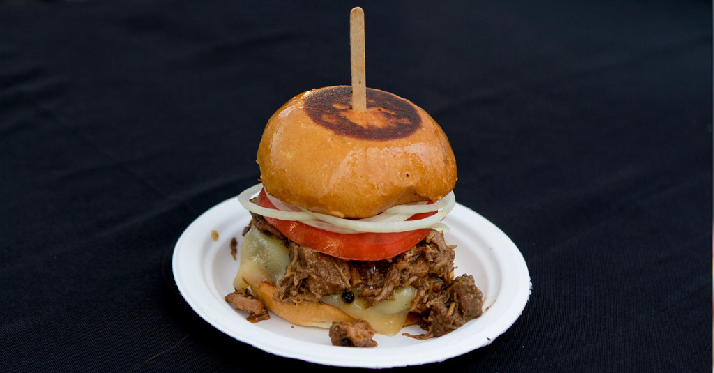 Adobo Burger from Beyond Burger at Eat The Street Adobo Burger from Beyond Burger at Eat The Street