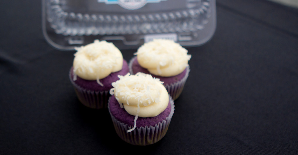 ube cupcakes from "the girls who bake nextdoor" food truck ube-cupcakes